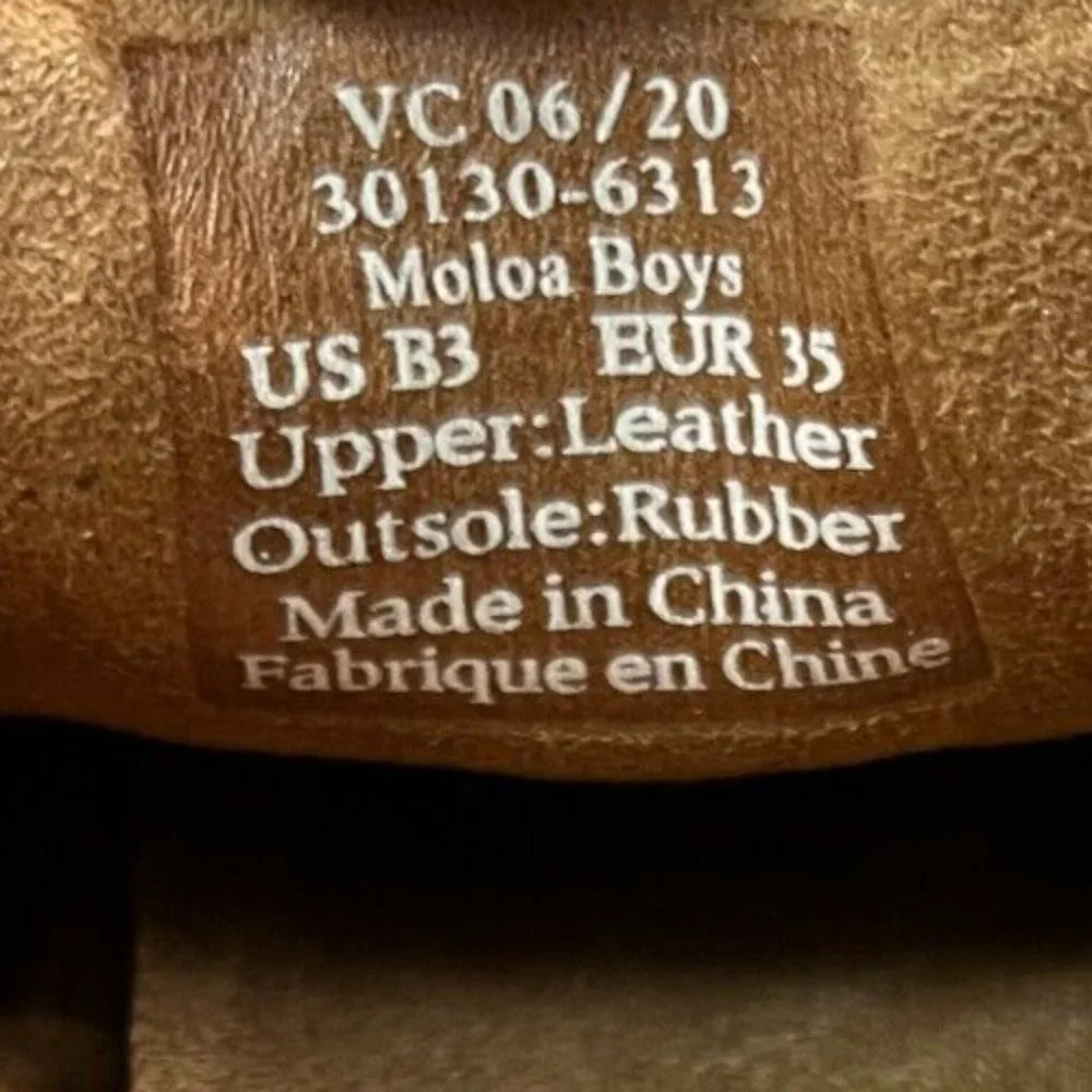 OluKai Moloa Kids Boys Size 3Y Brown Casual Classic Slip On Shoes Loafers